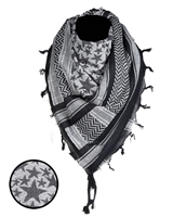 BLACK/WHITE SHEMAGH SCARF ′STARS′