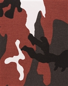 US RED CAMO FABRIC PES/CO 160CM WIDTH