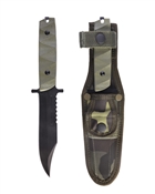 CZECH FIGHTING KNIFE WITH CAMO SHEATH LIKE NEW